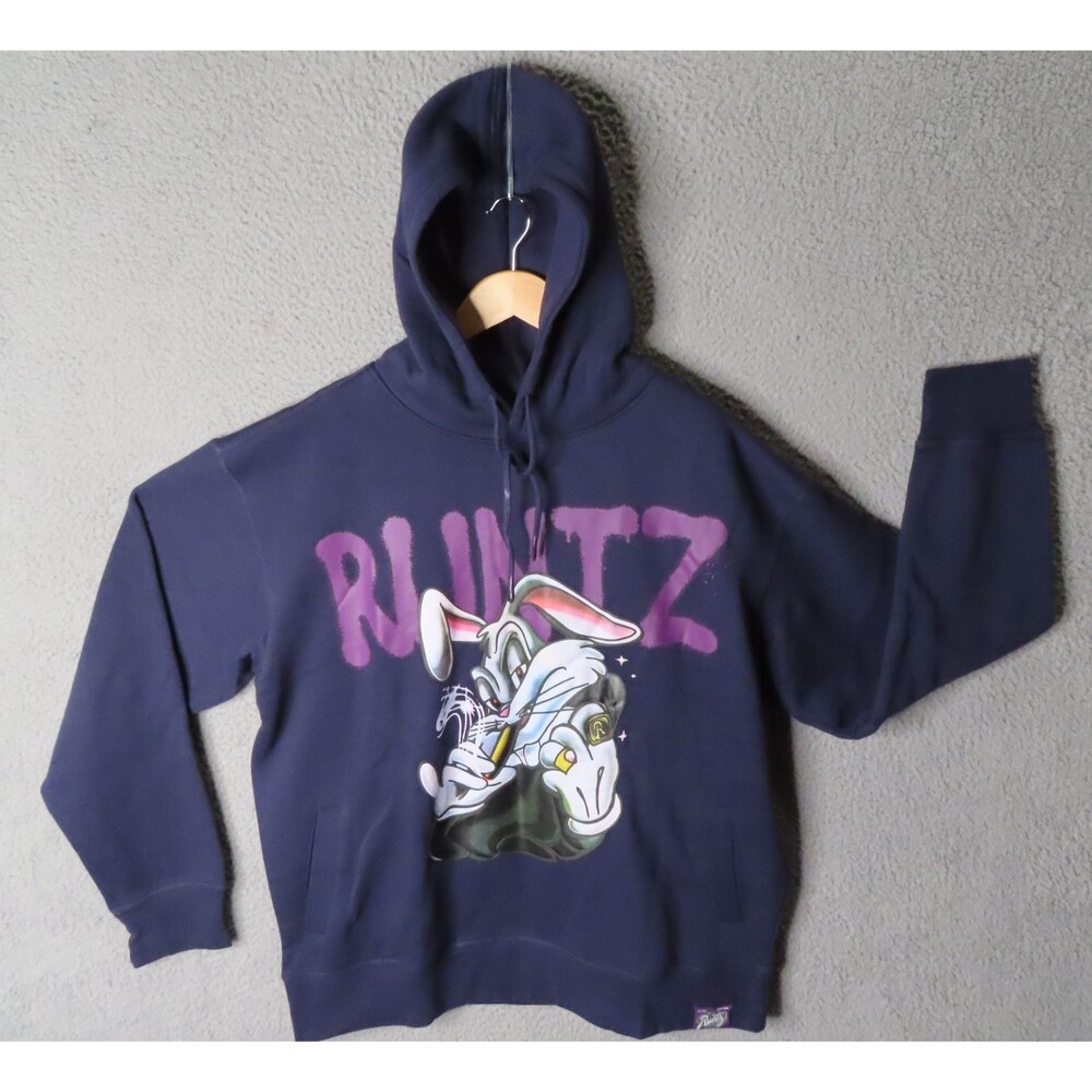 Runtz Paidboyz Hoodie Mens XL Bunny Pullover‎ Navy Blue Long Sleeve Pullover NWT